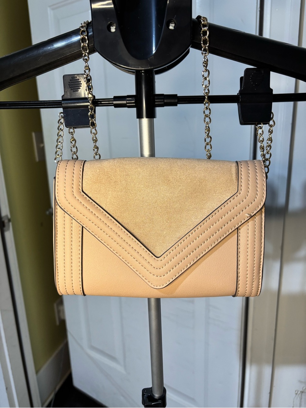 ALDO Nude Blush Envelope Crossbody Bag Chain Strap Purse